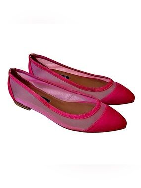 MARGAUX Fuschia Suede & Mesh Pointed Flats